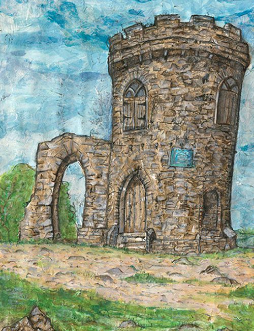 Old John, Leicestershire - Mixed media on paper 