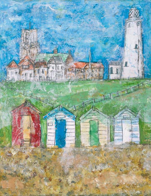 Southwold - Mixed media on canvas (limited edition giclee print available £40 and greeting card £2.50)
