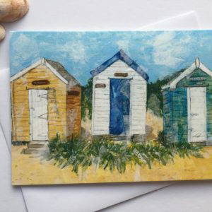 Three Huts, Southwold, Greeting Card